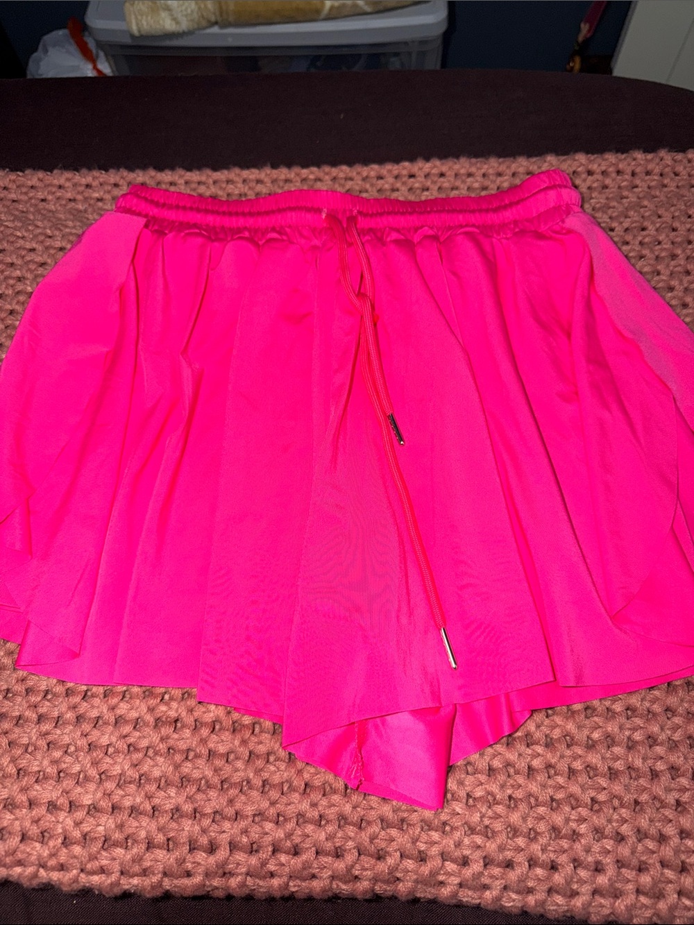 Love Tree Neon Pink Elastic Waist Skater Skirt